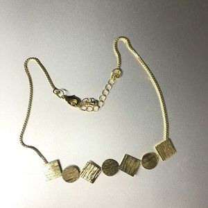 Golden Geo Shape Choker Short Necklace